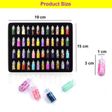 SYGA Acrylic 3D Glitter Powder Manicure Set of Nail Stickers, Nail Art Tool for Nail Decoration (Multicolour) - Set of 48 Bottles