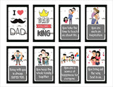 SYGA Set of 8 Father's Card for Dad is The Best - Birthday,Anniversary,Father Day Gift for Father