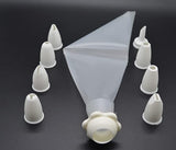 SYGA 8 Nozzles Sacco Pastry Cake Decorator Icing Bag (White)