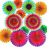 SYGA 24pcs/Set Round Wheel Colorful Paper Fans for Home&Party,Event Decoration