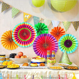 SYGA 24pcs/Set Round Wheel Colorful Paper Fans for Home&Party,Event Decoration