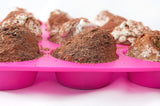 SYGA 12 Round Cup Silicone Muffin Cupcake Baking Pan Non Stick Dishwasher Microwave Safe