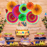 SYGA 24pcs/Set Round Wheel Colorful Paper Fans for Home&Party,Event Decoration