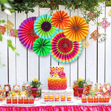 SYGA 24pcs/Set Round Wheel Colorful Paper Fans for Home&Party,Event Decoration