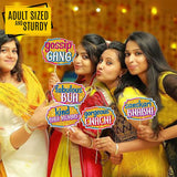 SYGA Family Photo Booth All Occasion Function Party Props Indian Baby Shower Festival Props for Family Wedding/Anniversary/ Haldi/ Reception/ Birthday Party/ Reunion/ Get-Together/ Sangeet-30Pcs