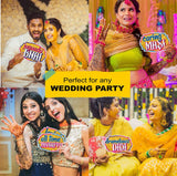 SYGA Family Photo Booth All Occasion Function Party Props Indian Baby Shower Festival Props for Family Wedding/Anniversary/ Haldi/ Reception/ Birthday Party/ Reunion/ Get-Together/ Sangeet-30Pcs