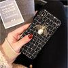 Flash diamond grid - pearl bee - gold / iphone x/xs