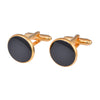 K gold black cufflinks 1 pair / 14k