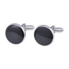 1 pair of white steel black cufflinks / 14k