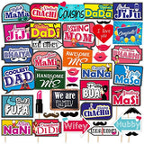 SYGA All Occasion Indian Family Photo Booth Party Props Craft Item for Wedding, Baby Shower, Birthday Multi Color (Set of 41, Large)