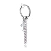 Small cross ear clip steel color