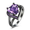 Purple diamond ring [black gold] / us size 6