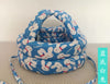 White rabbit on blue background / one size: 40--53cm