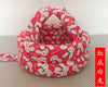 White rabbit on red background / one size: 40--53cm