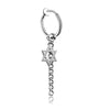 Hexagram ear clip steel color