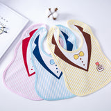 Baby snap bib newborn baby three-layer thickened and enlarged saliva towel waterproof meal pure cotton rice pocket bib