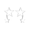 Hollow out star stud earrings (white gold with earplugs)