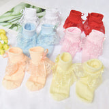 Girls Lace Socks Spring and Autumn Models Real Cotton Children's Socks Pure Color Lace Princess Socks Girls Baby Socks Wholesale