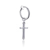 Large cross ear clip steel color