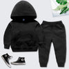 Black + black solid color hooded sweater suit / 90cm