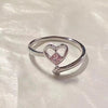 Heart pink diamond ring / adjustable opening