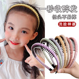 Simple toothed non-slip headband children's broken hair finishing artifact girl baby hair card fabric wrinkled headband hair accessories