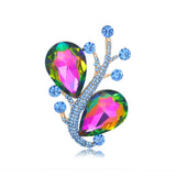 Cross-border European and American crystal glass brooch for women alloy diamond brooch exaggerated temperament clothing accessories corsage