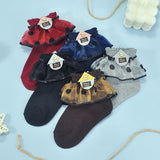 Girls socks small house three-dimensional decoration children's socks baby socks colorful wave point lace socks baby cotton socks