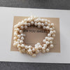 1#pearl braided hair ties-white