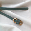 Bilateral round gold buckle haze blue
