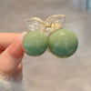 Green 2 beads hair clip