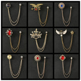 New fashion style crown chain brooch European and American trend collar accessories suit versatile corsage accessories ready in stock
