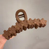 Frosted flower clip-brown