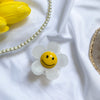 Solid color flower smiley stand - frosted white