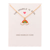 Green rainbow love white card
