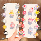 Jelly crystal cartoon small clip children girls cute clip baby Korean version of bangs clip hairpin hair accessories headdress