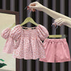 Yq floral suit - pink / 73 yards - recommended 3-7 months