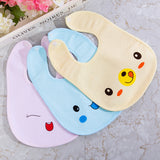 Factory direct sale infant cartoon waterproof saliva towel children pure cotton U-shaped bib baby press buckle bib rice bag