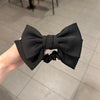 2# satin bow knot large intestine loop - versatile black