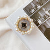 Pearl diamond ring - no. 8 small pearl - black