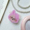 Transparent bracket-pink bunny bear head