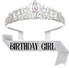 Crown birthday girl silver set