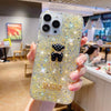 High shiny sequins - diamond bear - yellow / iphone 7/8/se 2020