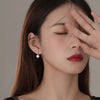 [price per piece] pearl earrings (copper plated with platinum) / copper
