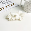 Frosted double flowers - milky white / plastic/resin