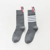 Light gray mid-tube socks (tube height about 18cm) / one size fits all