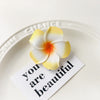 Plumeria duckbill clip-yellow / plastic/resin