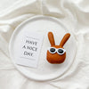 White bracket - bang bang glasses rabbit - brown