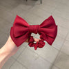 1# satin bow knot large intestine loop-wine red