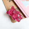 Bear bracket - glitter powder - rose red